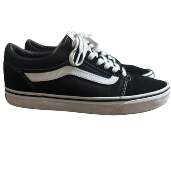 Vans old skool 500417 mens black/true white lace up sneakers top toe is veloure - Picture 1 of 9